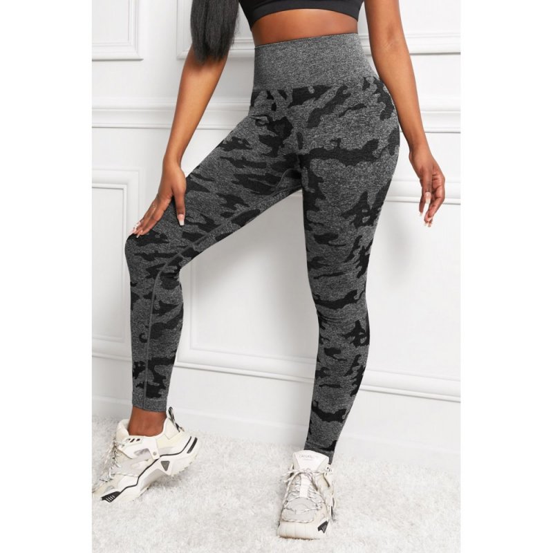 Black Seamless Camo Print Butt Lift High Waist Yoga Pants