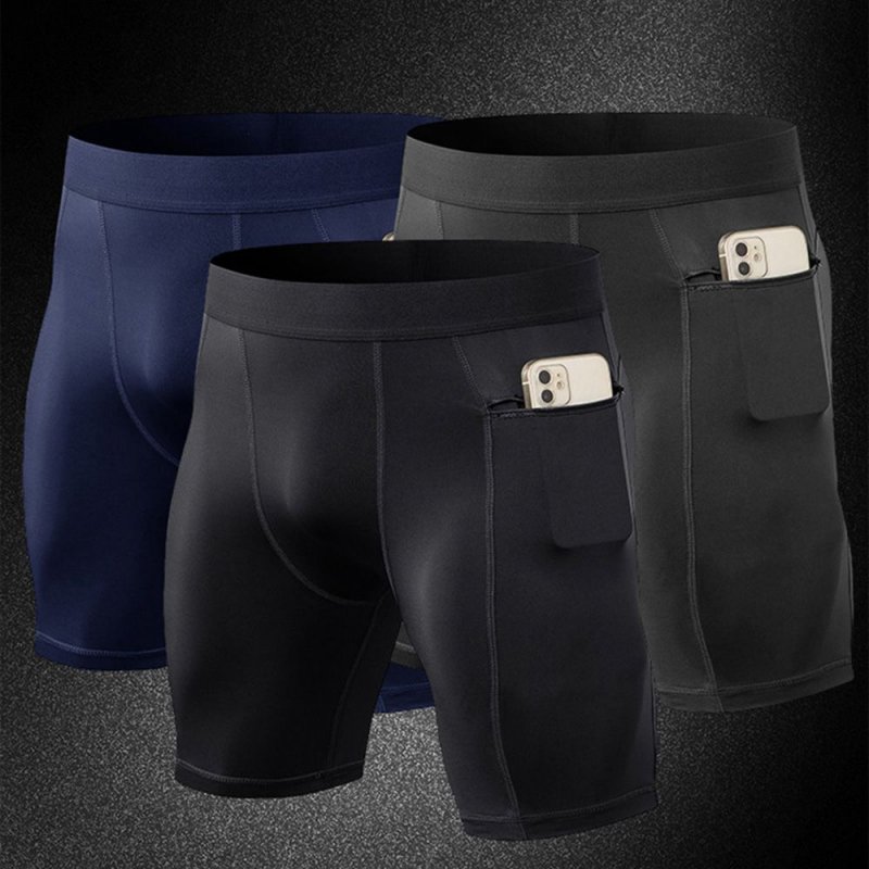 3 Pack Men Sports Shorts Active Workout Underwear Men Compression Shorts Quick Dry Shorts with Pocket