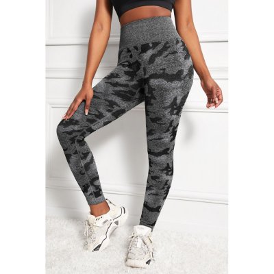 Black Seamless Camo Print Butt Lift High Waist Yoga Pants