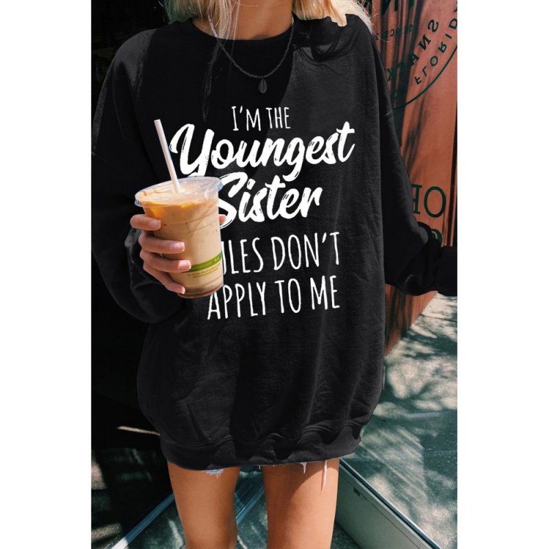 Letter Print Drop Shoulder Oversized Sweatshirt