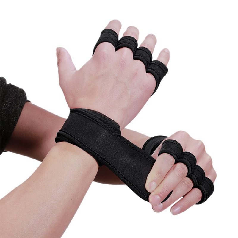 Lifting Gloves Workout Gloves with Integrated Wrist Wraps Anti-slip Hand Protector for Weight Lifting Powerlifting Pull Ups