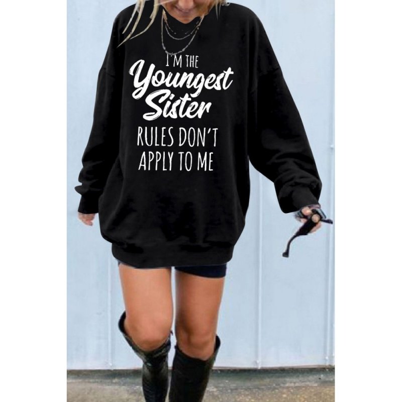 Letter Print Drop Shoulder Oversized Sweatshirt